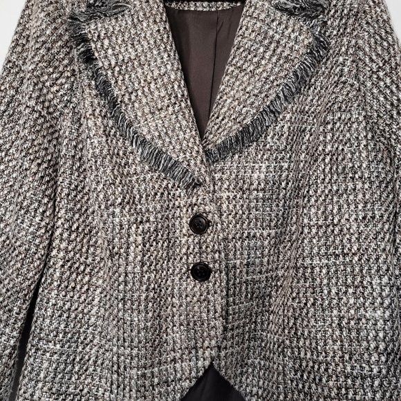 Laura Plus Petite Plaid Tweed Jacket Blazer Size L - Picture 2 of 9